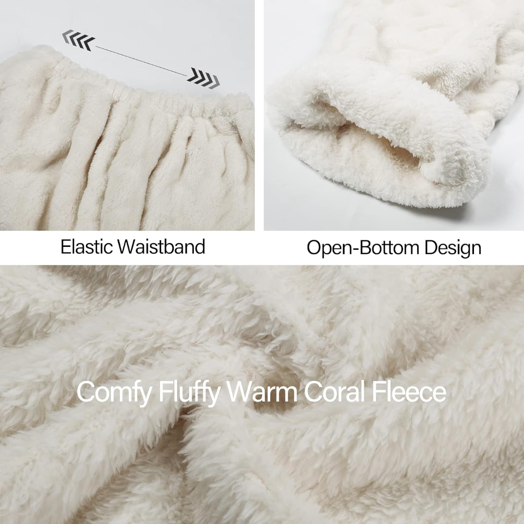 Ceylan Women’s Plush Pajama Set with Contrast Fleece Trim