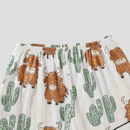 Ceylan® Highland Cow Cactus Women's Pajama Set