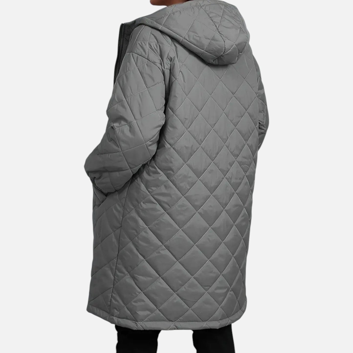 Ceylan Women’s Long Quilted Coat with Hood