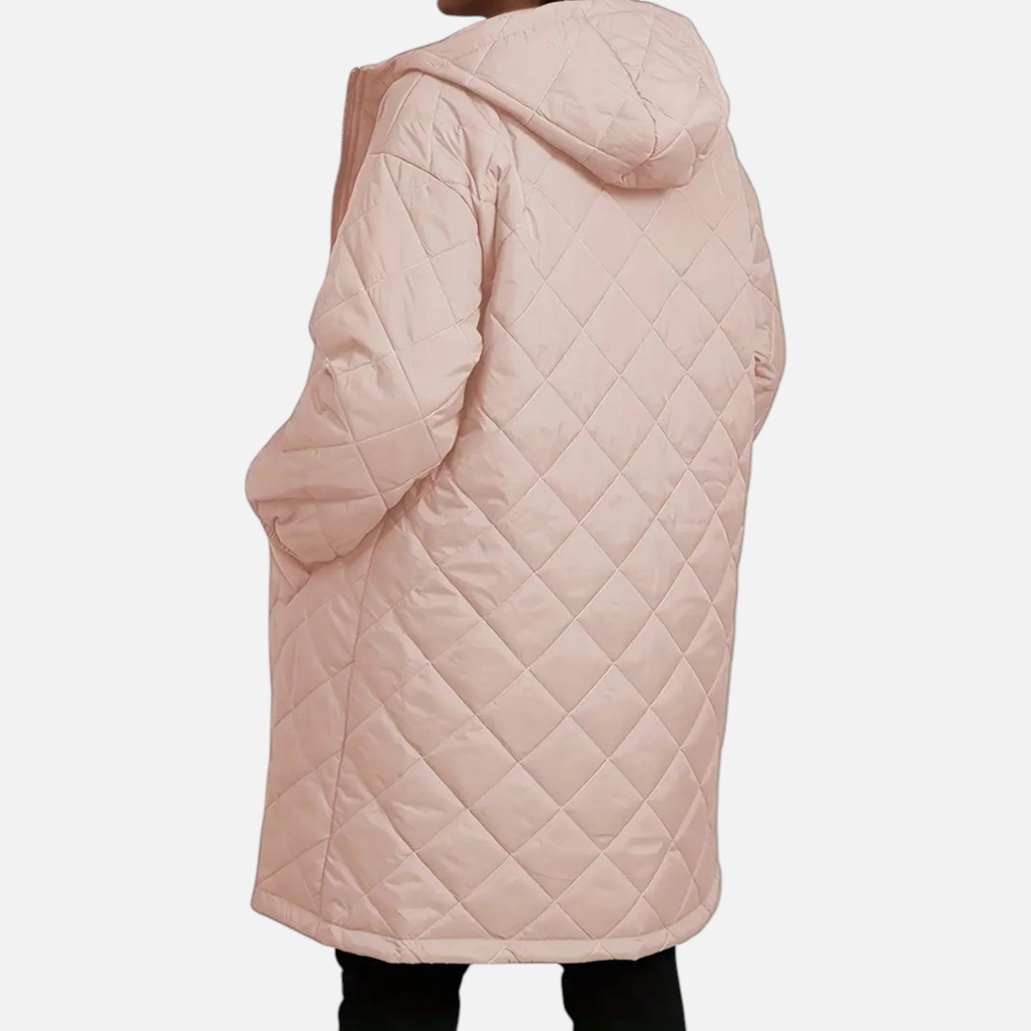 Ceylan Women’s Long Quilted Coat with Hood