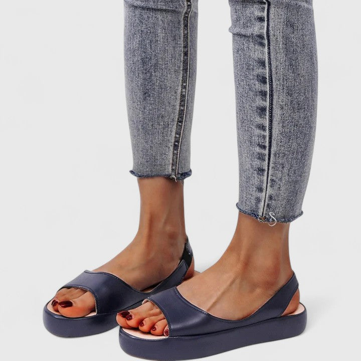 Women’s Slingback Sandals with Open Toe and Sculpted Platform Wedge
