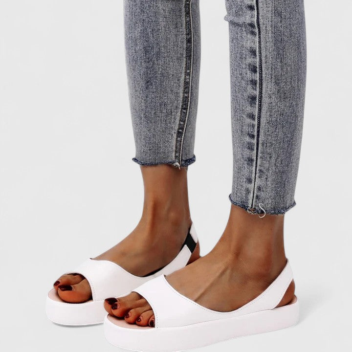 Women’s Slingback Sandals with Open Toe and Sculpted Platform Wedge