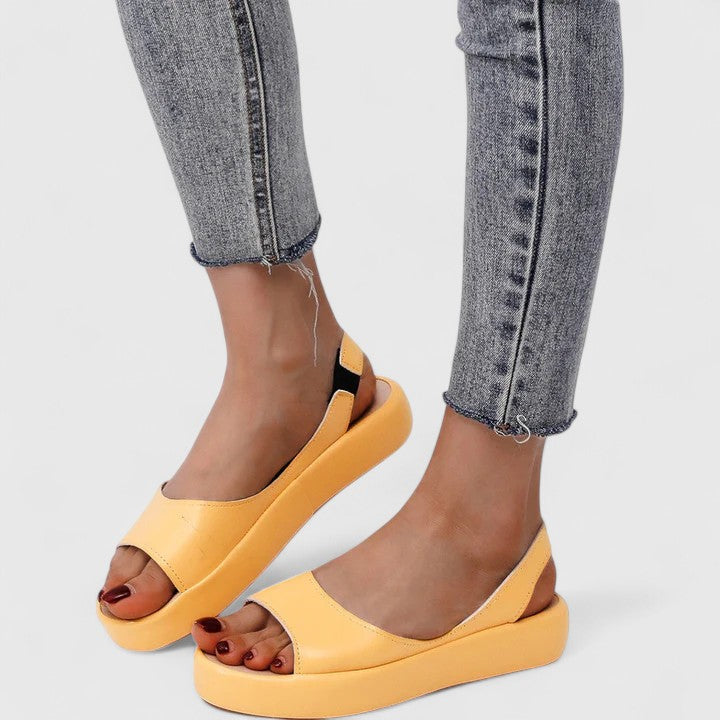 Women’s Slingback Sandals with Open Toe and Sculpted Platform Wedge