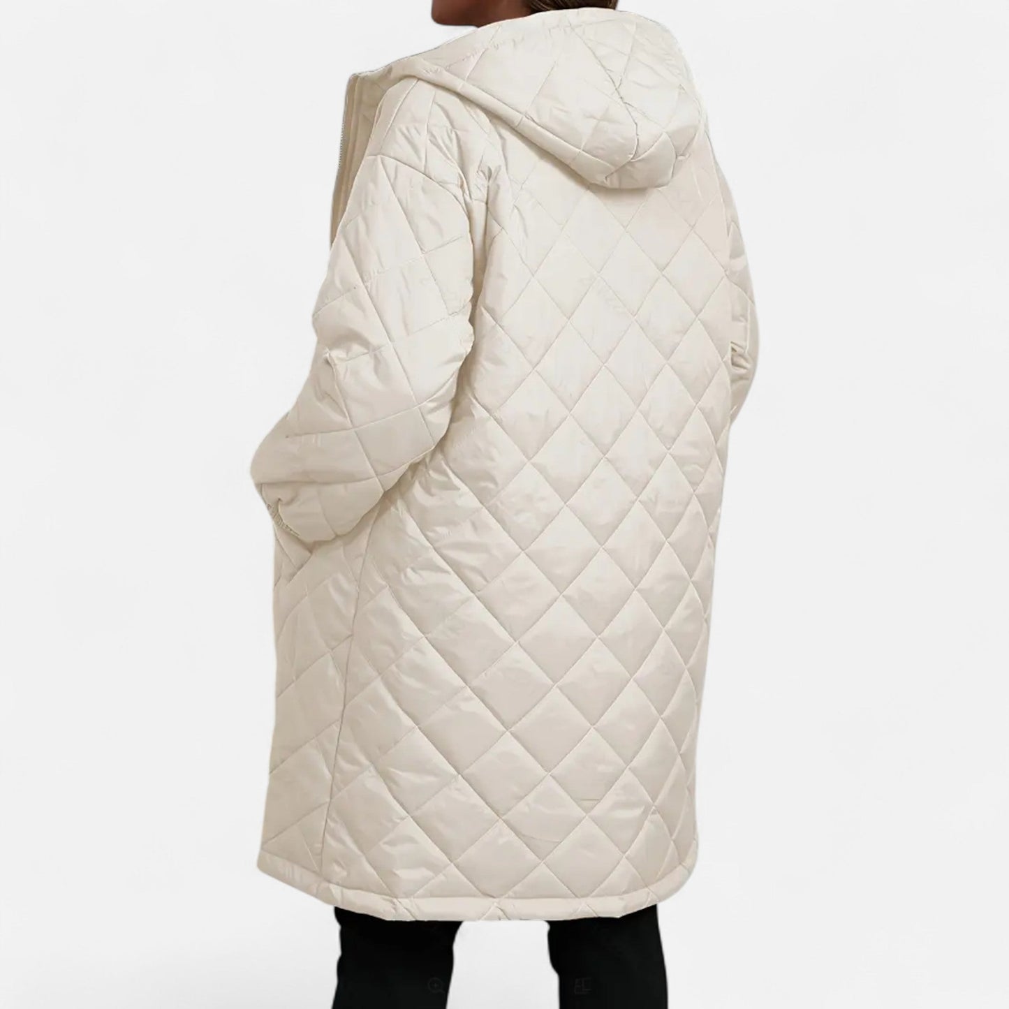 Ceylan Women’s Long Quilted Coat with Hood