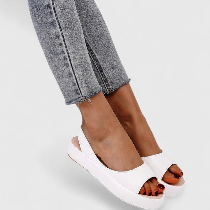 Women’s Slingback Sandals with Open Toe and Sculpted Platform Wedge