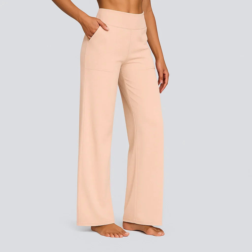 Ceylan Women’s Wide Leg Trousers High Waist Stretch Fit