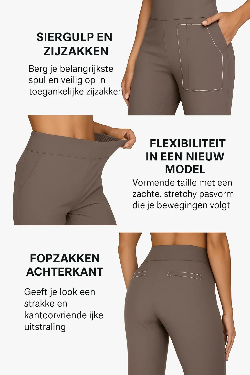 Women's High-Waist Straight-Leg Trousers With Side Pockets