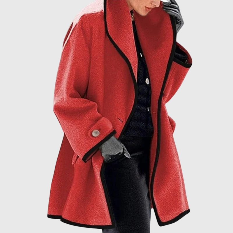 Women's Longline Tailored Coat with Shawl Collar