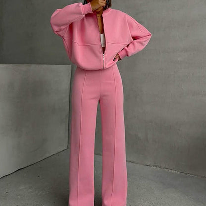 Ceylan® Oversized Zip Up Sweatsuit Set