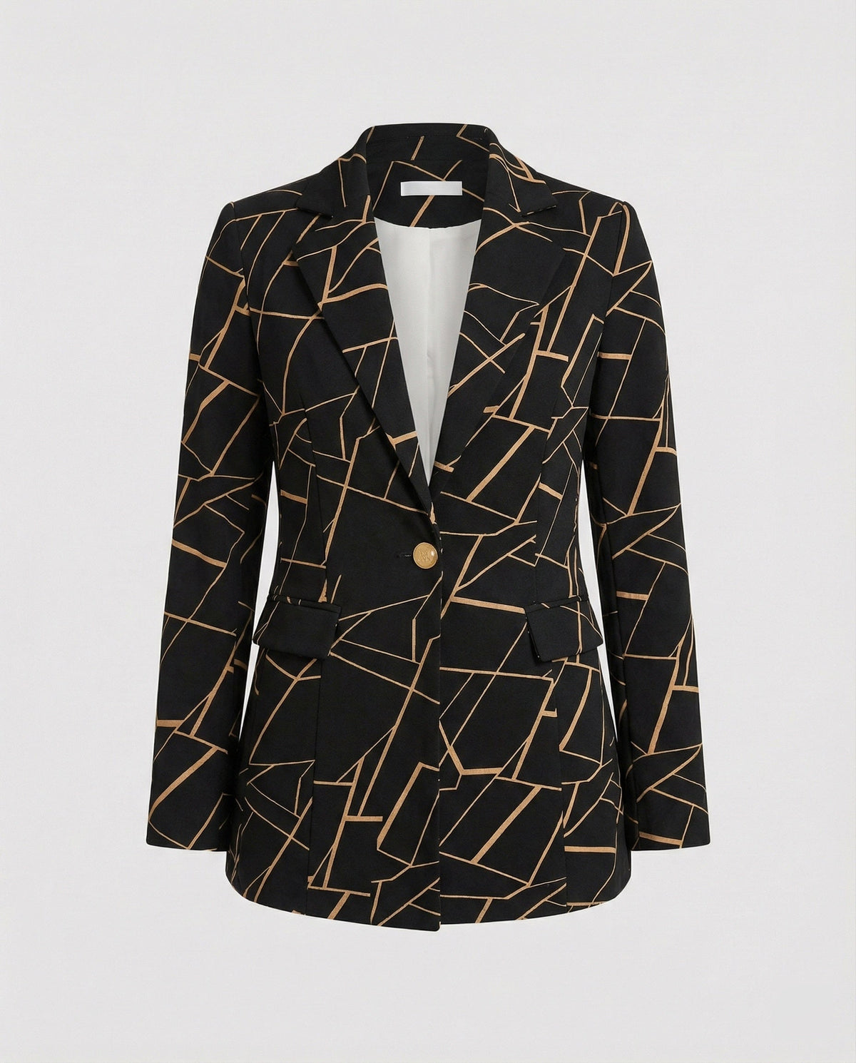Women's Houndstooth Tailored Blazer Single Button