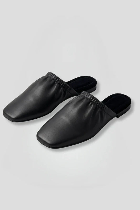 Shoes For Women | Black Mules Slip-On Flat