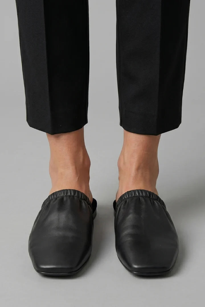 Shoes For Women | Black Mules Slip-On Flat