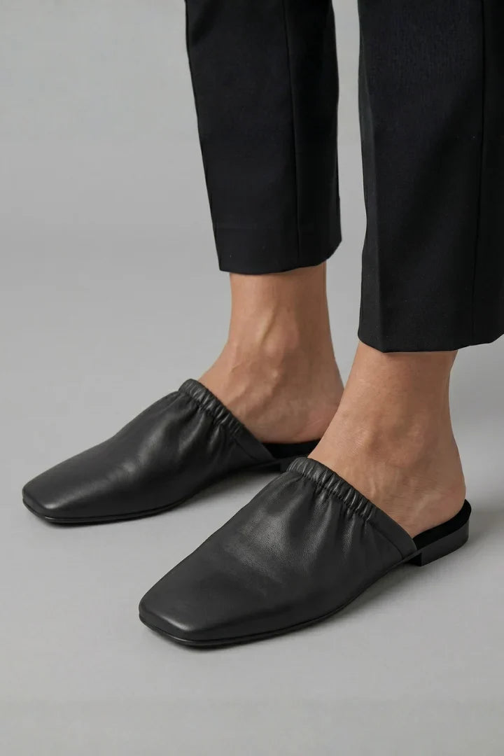Shoes For Women | Black Mules Slip-On Flat