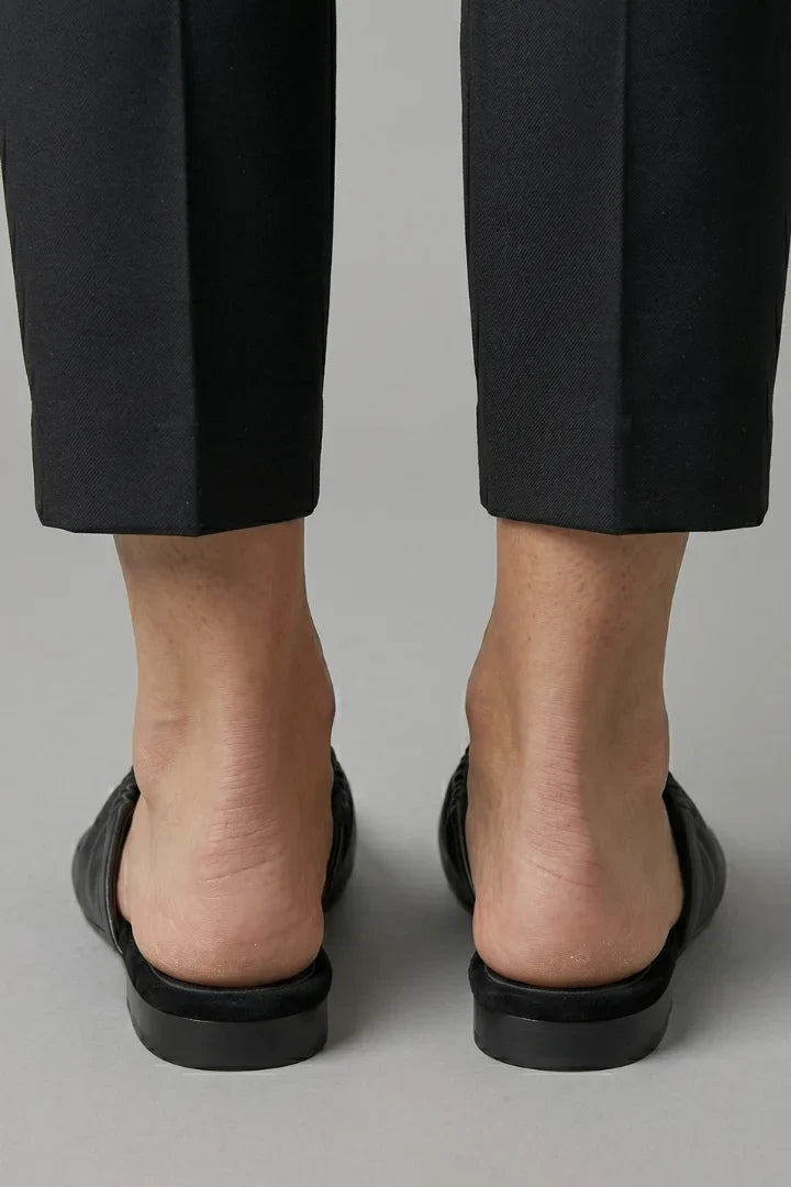 Shoes For Women | Black Mules Slip-On Flat