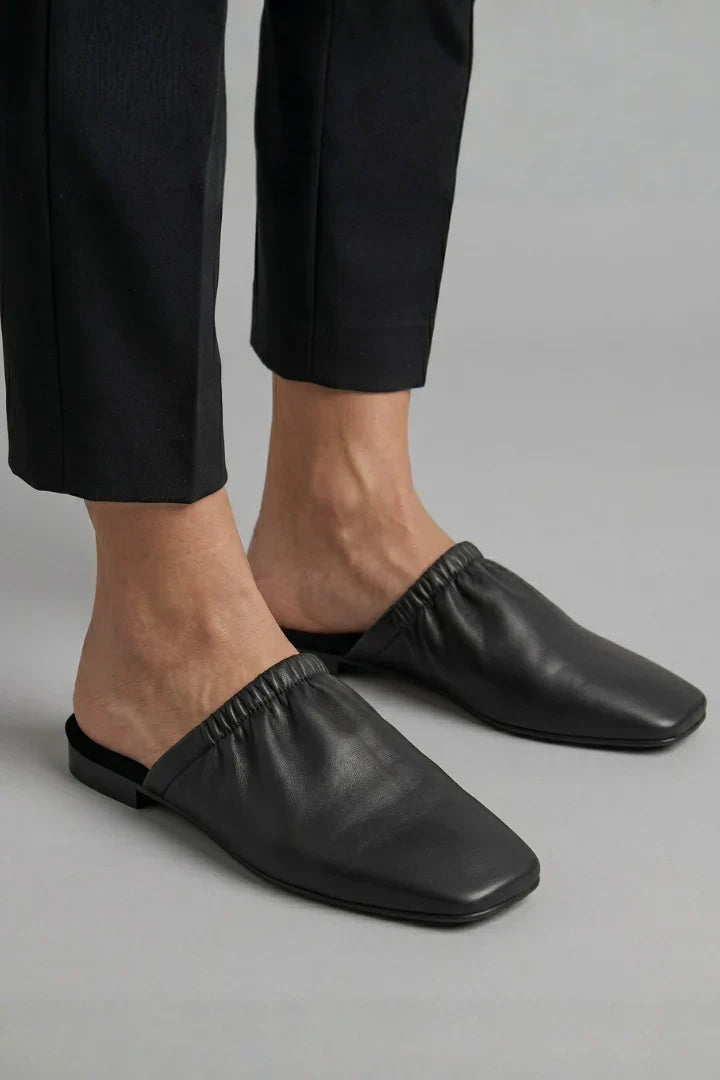 Shoes For Women | Black Mules Slip-On Flat