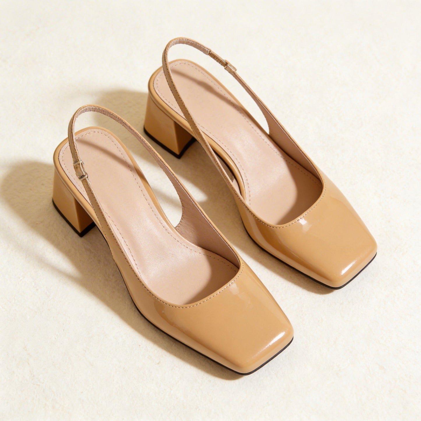 Women’s Block Heel Sandals with Genuine Leather Straps and Square Open Toe