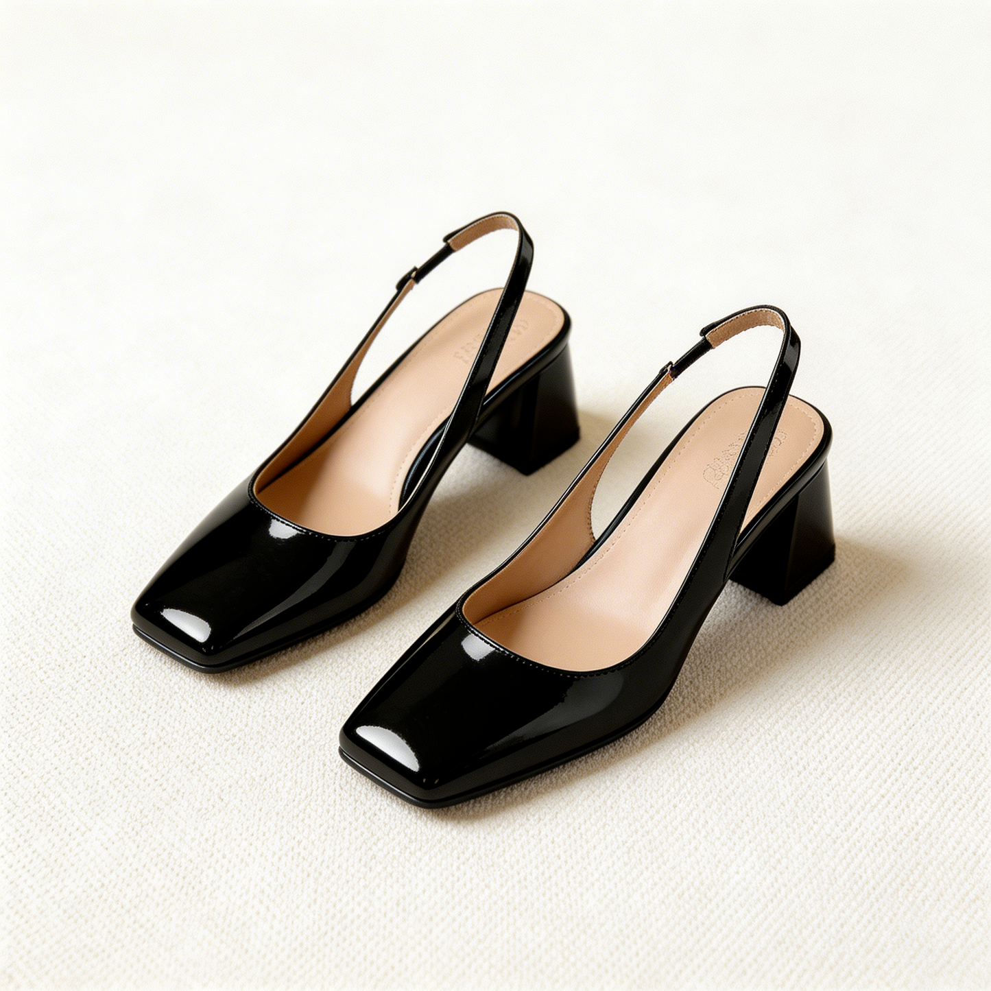 Women’s Block Heel Sandals with Genuine Leather Straps and Square Open Toe