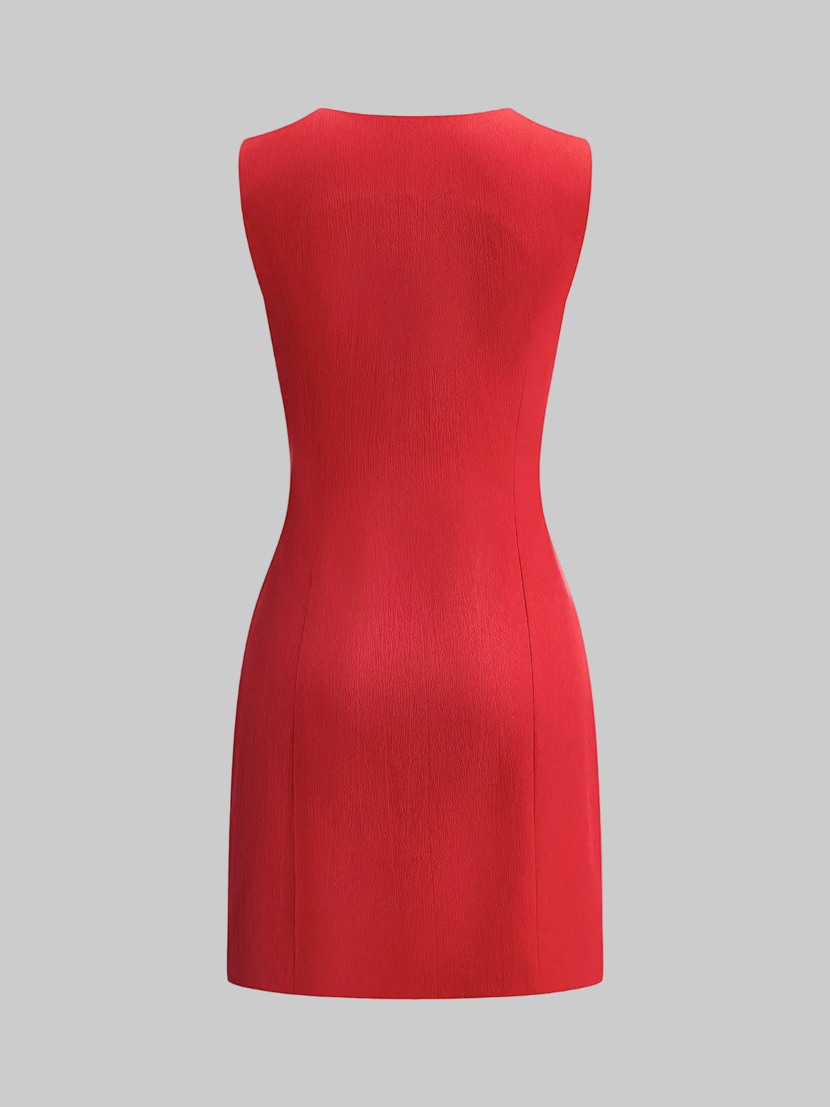 Women’s Mini Dress with Deep V-Neckline and Sleeveless Shift Silhouette