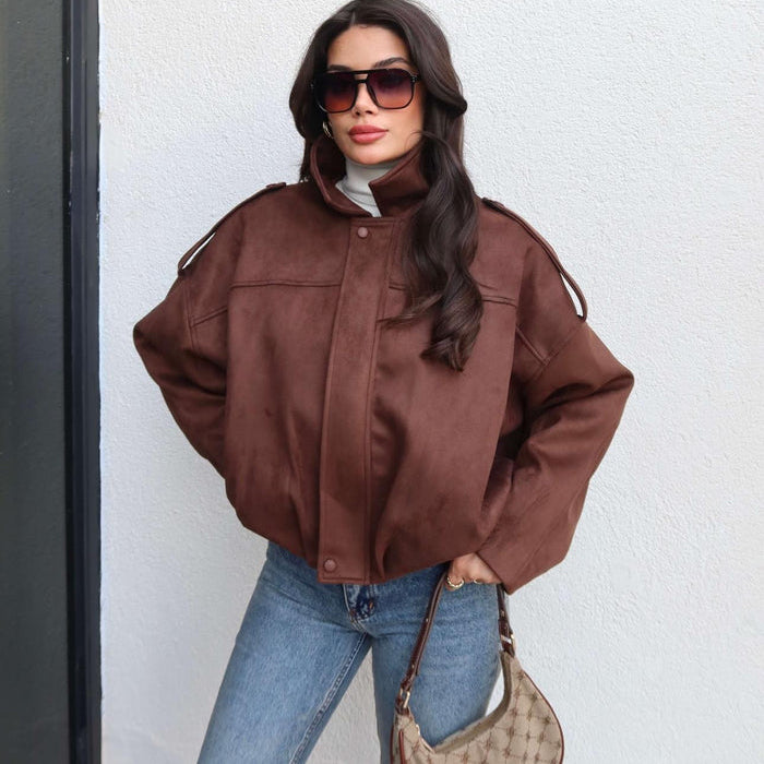 Ceylan® Cozy Suede Bomber Jacket