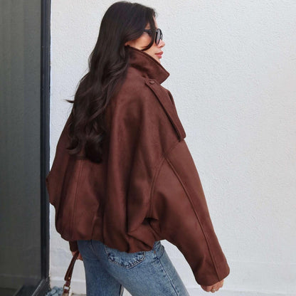 Ceylan® Cozy Suede Bomber Jacket