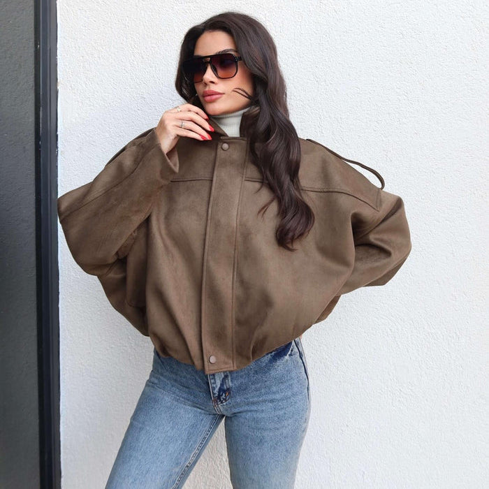 Ceylan® Cozy Suede Bomber Jacket