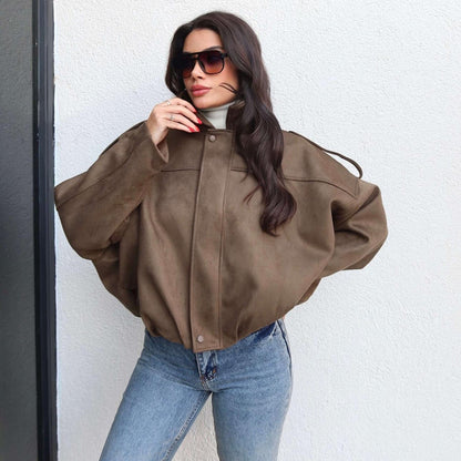 Ceylan® Cozy Suede Bomber Jacket