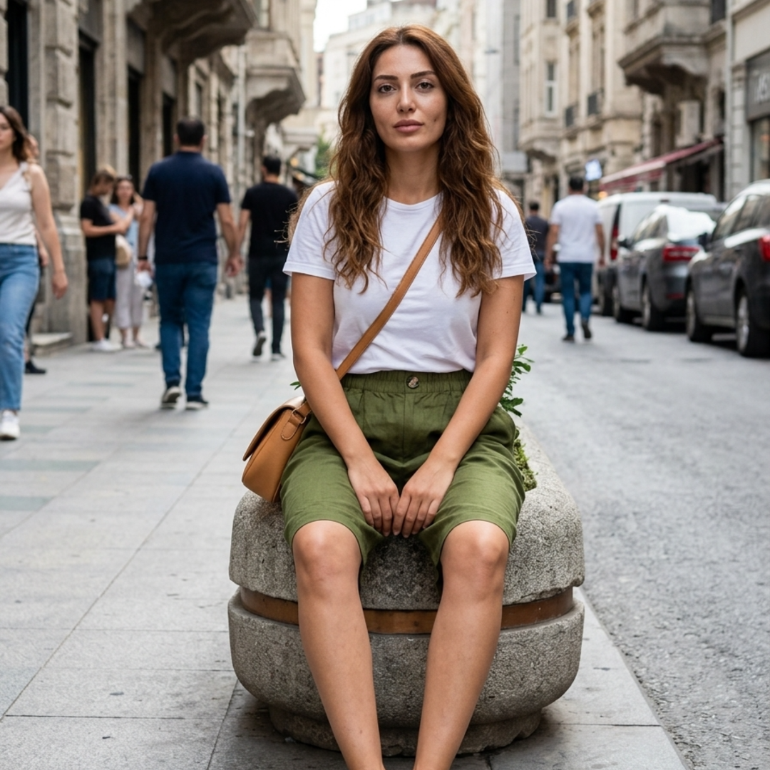 Women’s Bermuda Shorts with Elastic Waist and Deep Side Pockets