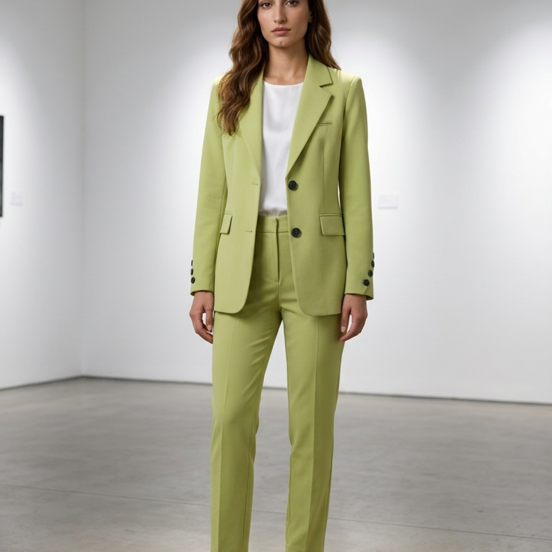 Women’s Blazer Jackets with Three-Quarter Button Sleeves and Notch Lapels