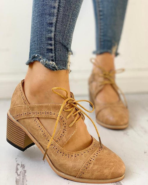 Wedding Shoes For Women | Mary Jane Block Heel Lace-Up