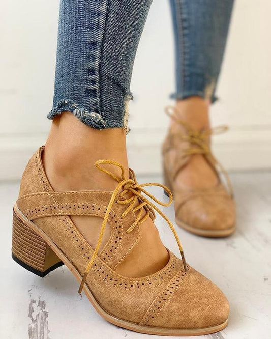 Wedding Shoes For Women | Mary Jane Block Heel Lace-Up