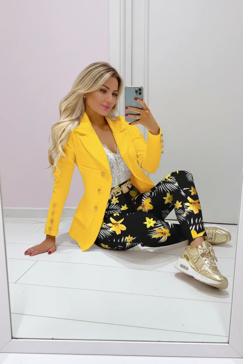 Women's Blazer Set | Double Breasted Button Front