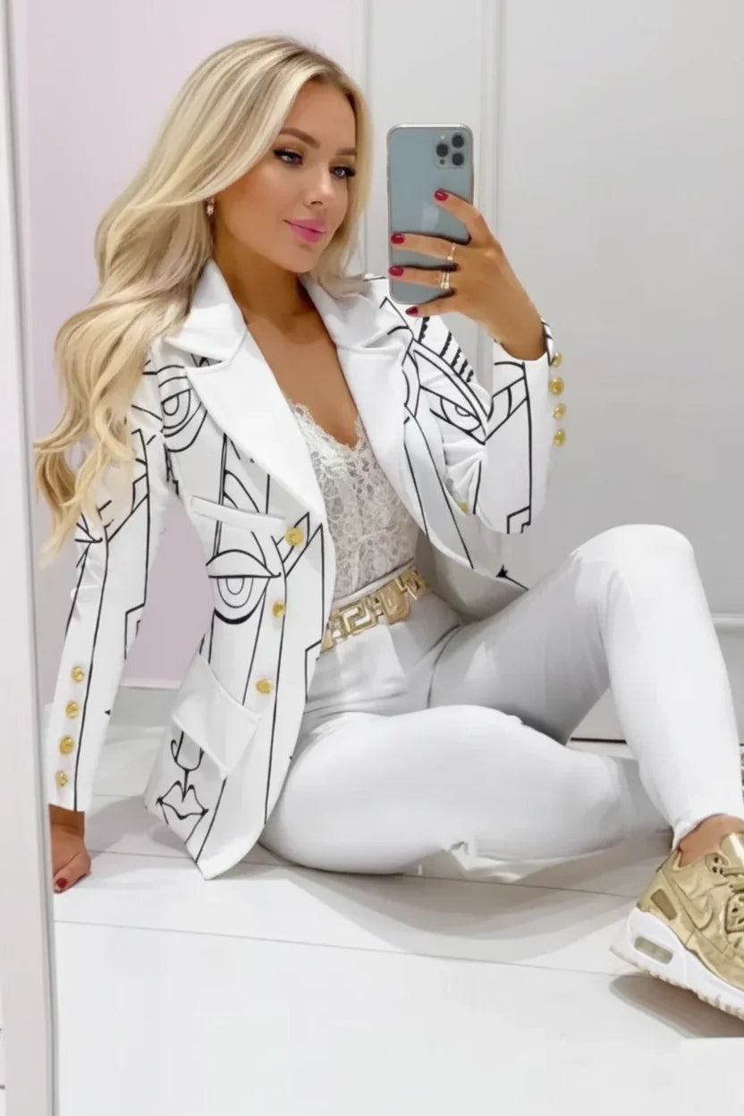 Women's Blazer Set | Double Breasted Button Front