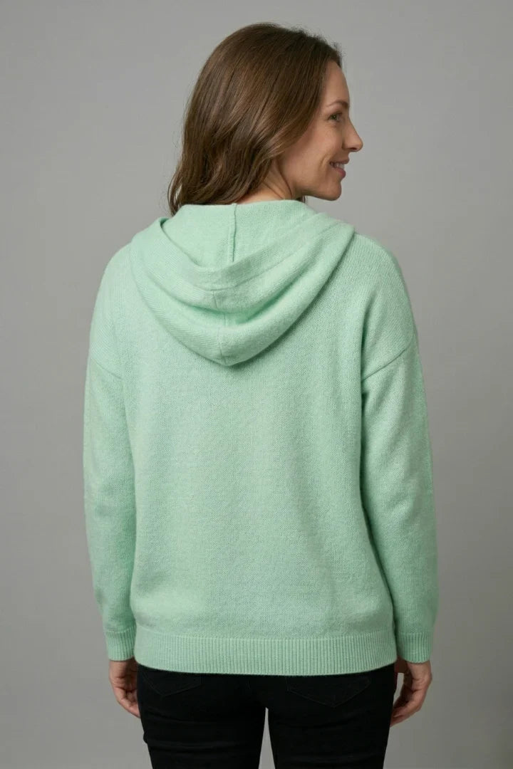 Women's Cardigan | Hooded Button Front Ribbed Knit Long Sleeve