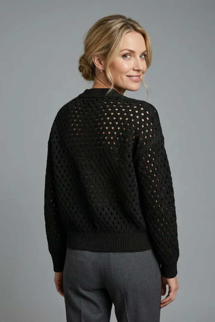 Women's Cardigan | Zip Cut-Out Knit Bomber