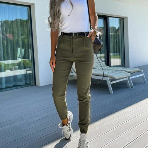 Women's Chino Pants | Jogger Elastic Ankle