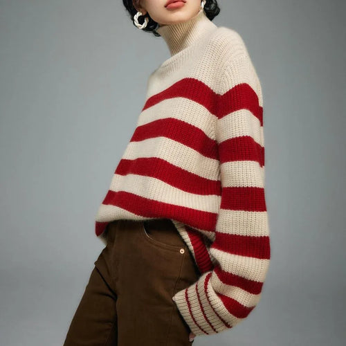 Women's Chunky Knit Sweater | Turtleneck Long Sleeve