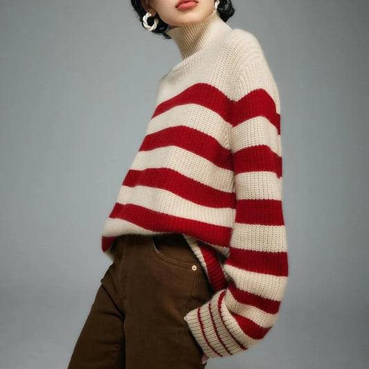 Women's Chunky Knit Sweater | Turtleneck Long Sleeve