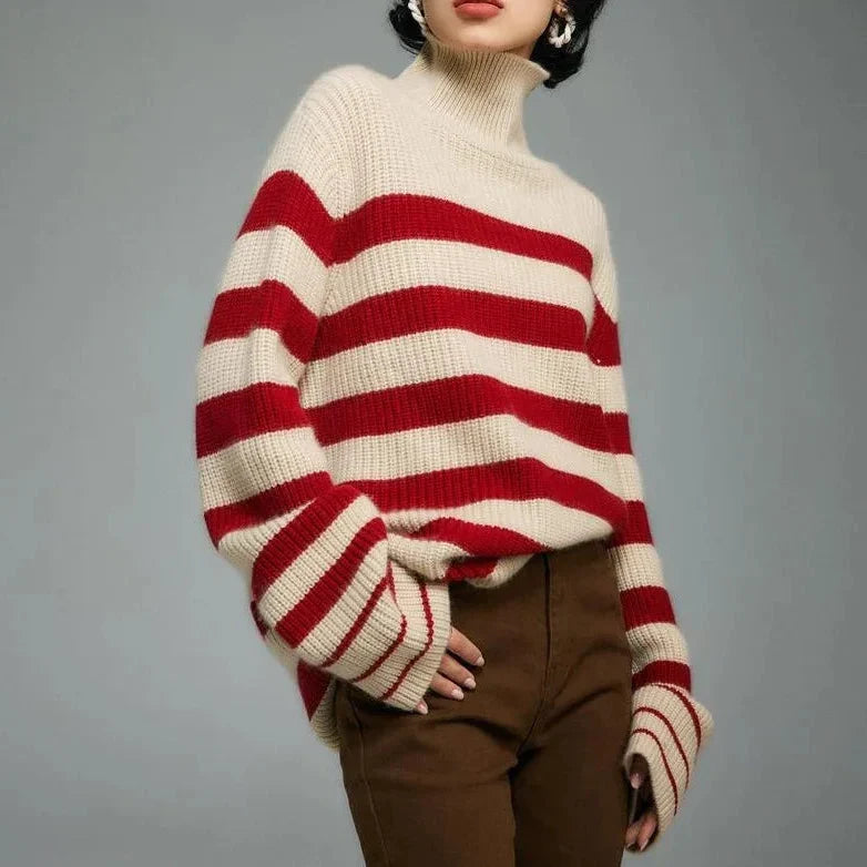Women's Chunky Knit Sweater | Turtleneck Long Sleeve