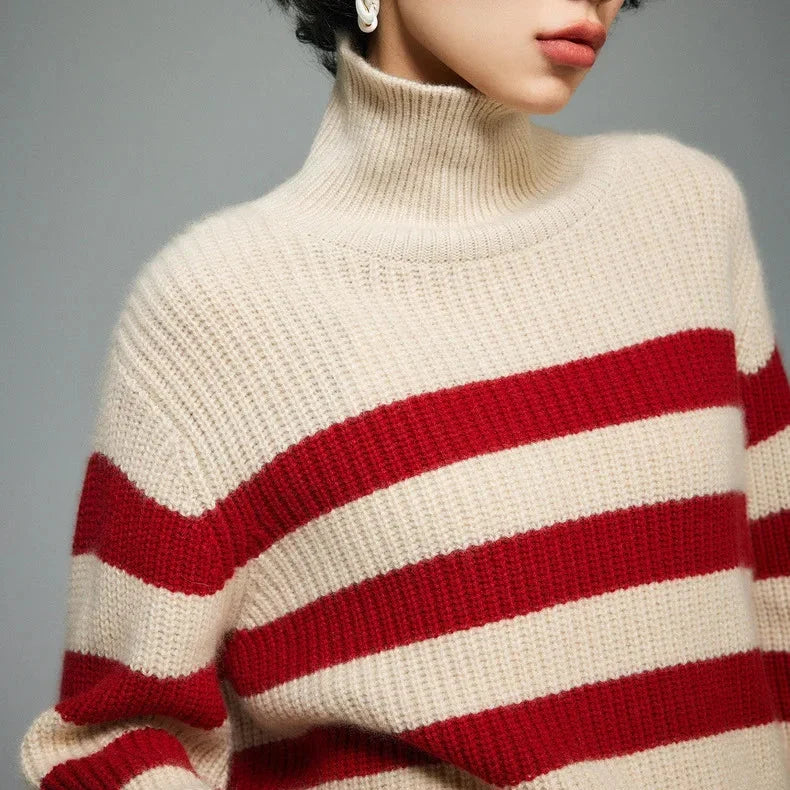 Women's Chunky Knit Sweater | Turtleneck Long Sleeve