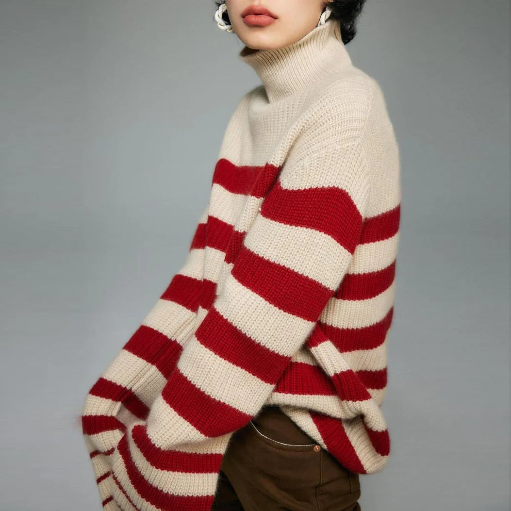 Women's Chunky Knit Sweater | Turtleneck Long Sleeve