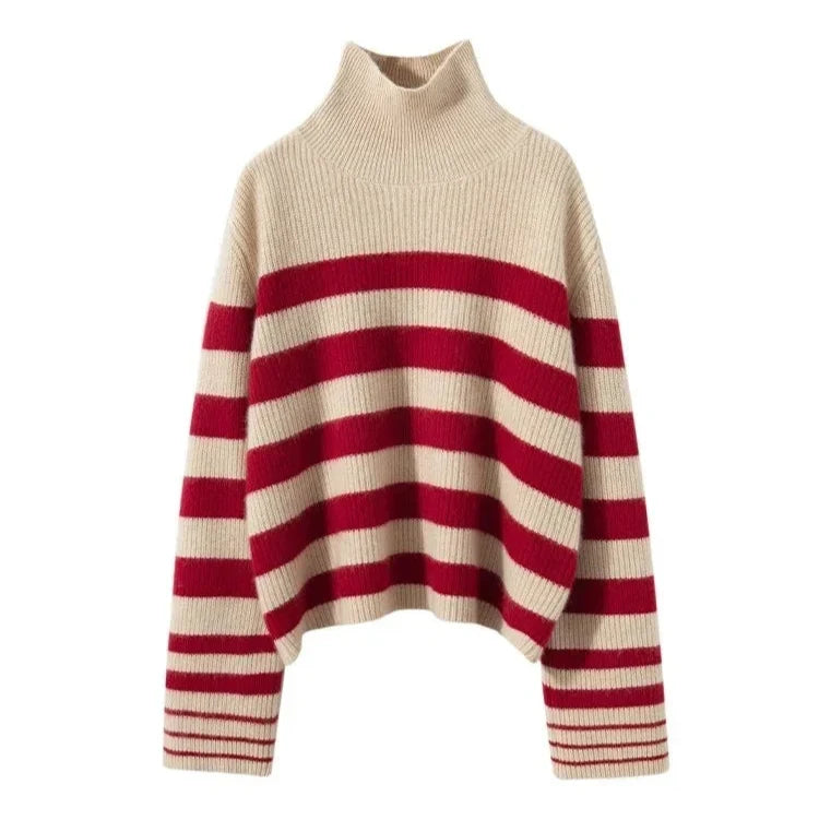 Women's Chunky Knit Sweater | Turtleneck Long Sleeve