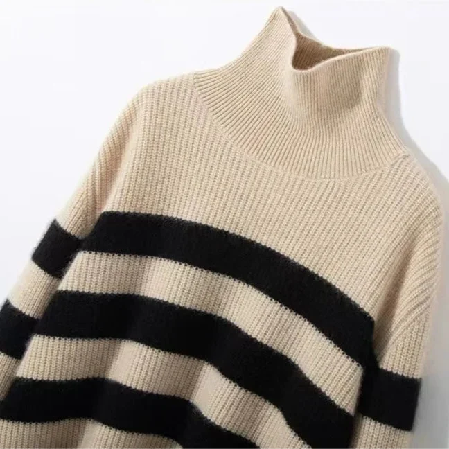 Women's Chunky Knit Sweater | Turtleneck Long Sleeve