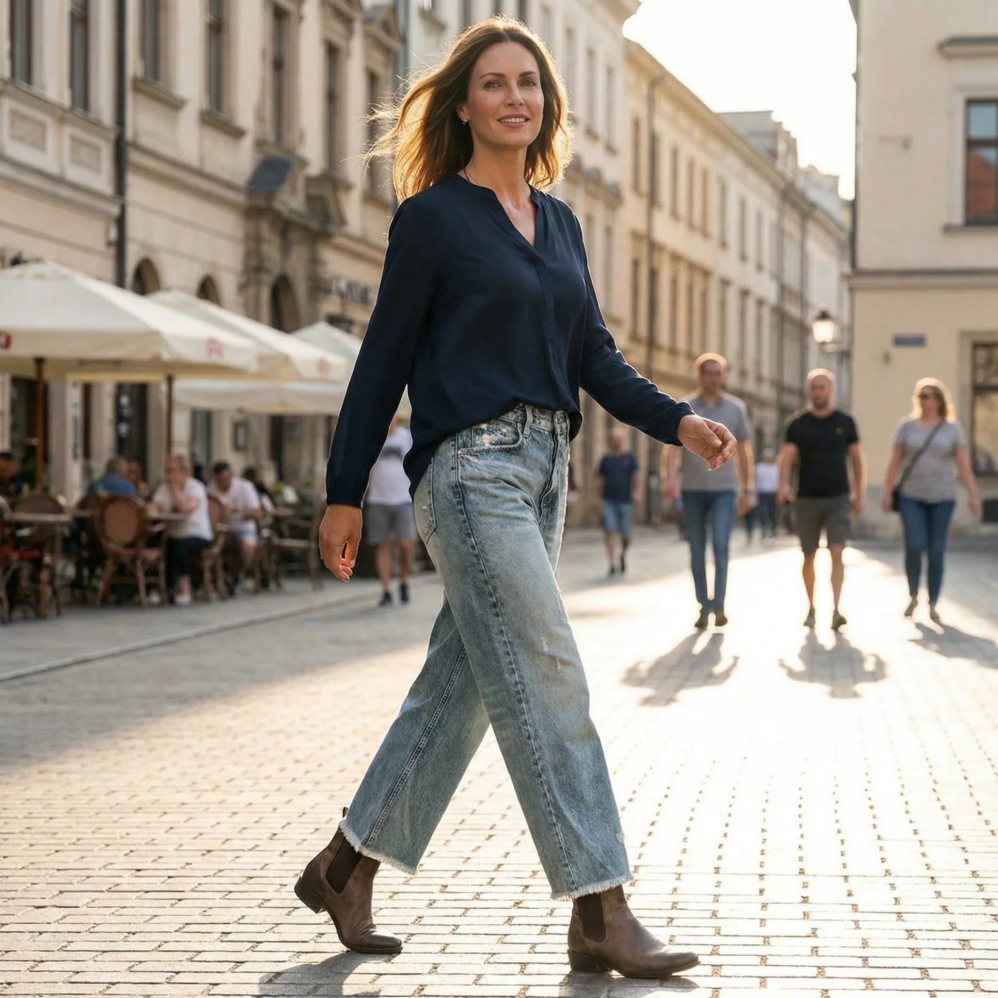 Women's Jeans | Cropped Distressed Straight Leg