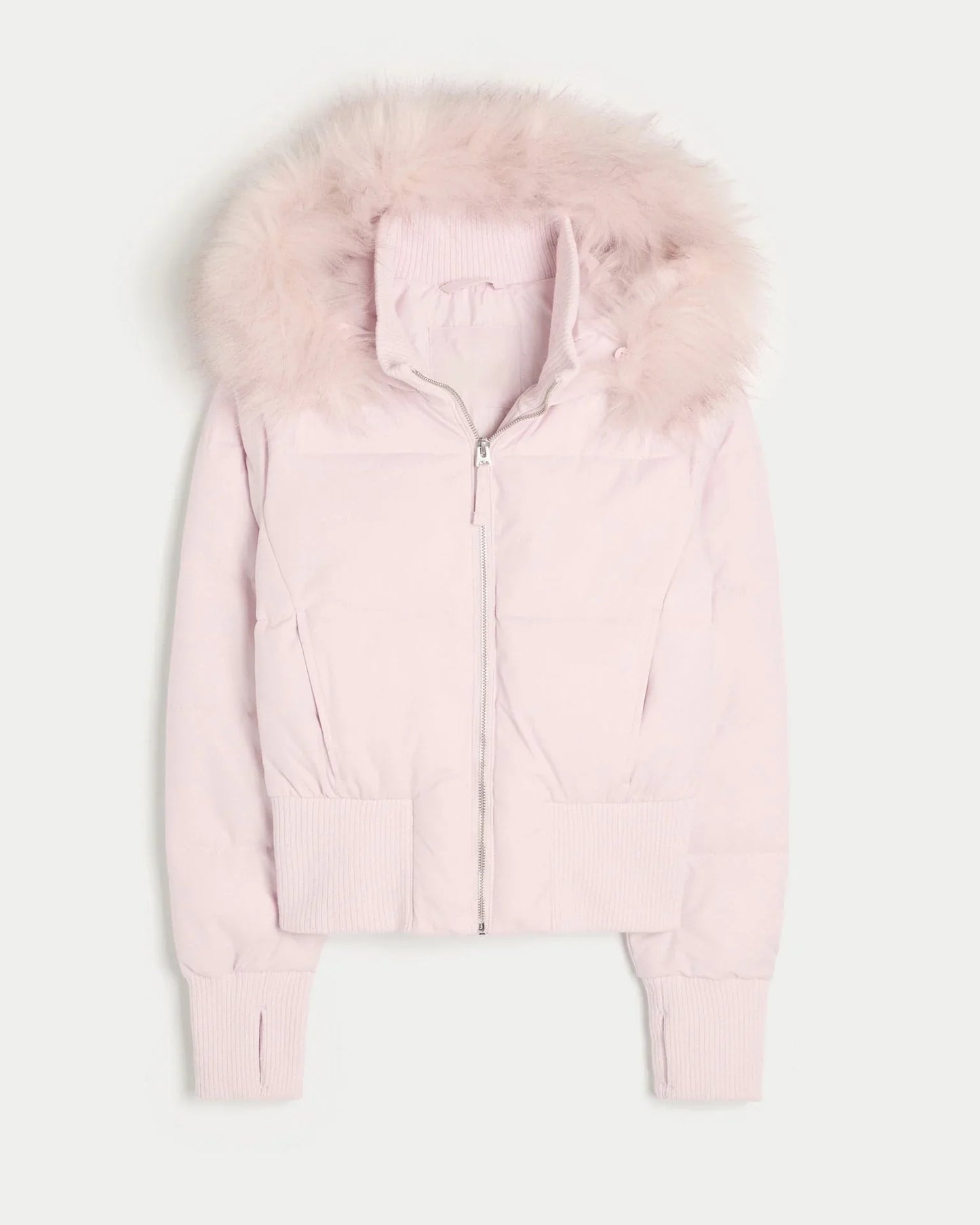 Women's Puffer Coat | Quilted Hooded Faux Fur Trim