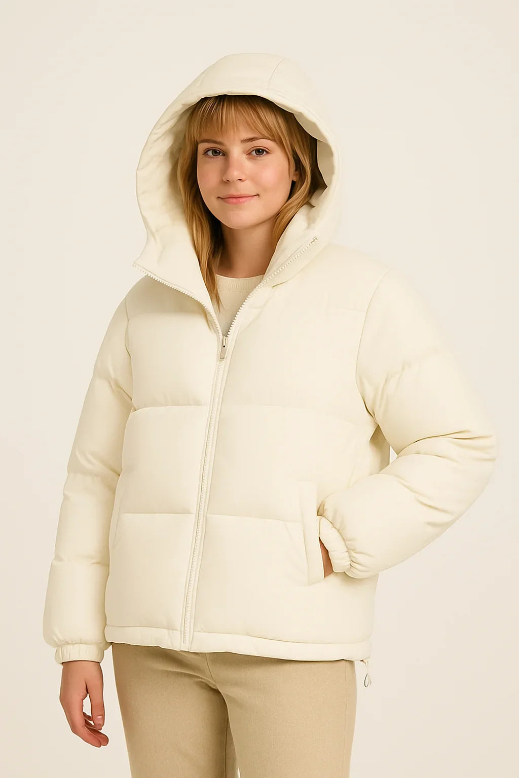 Women's Puffer Jacket | Weatherproof Hooded Zip Front
