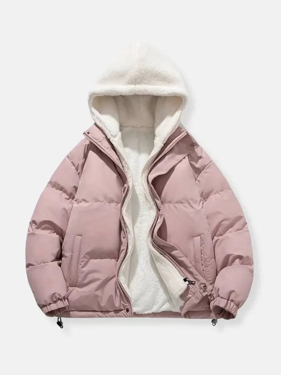 Women's Quilted Coat | Sherpa Lined Hood Puffer Jacket