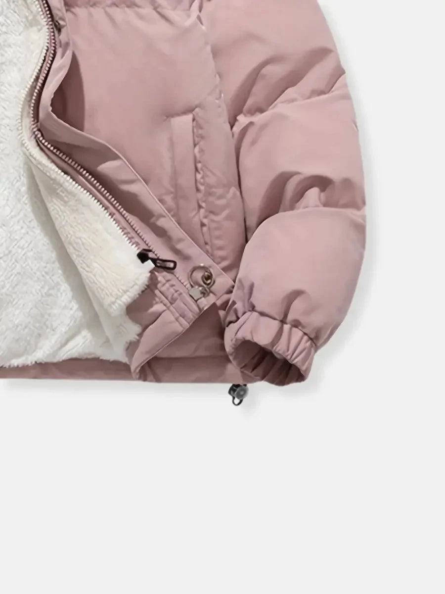 Women's Quilted Coat | Sherpa Lined Hood Puffer Jacket