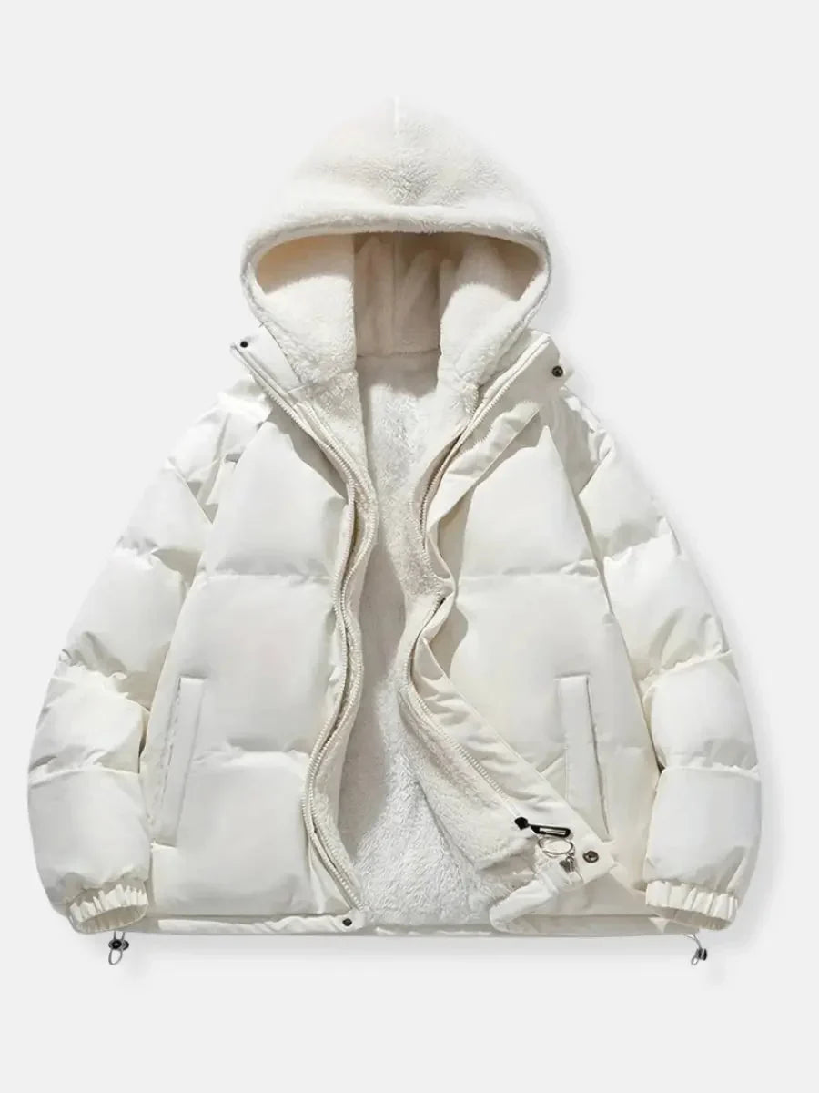 Women's Quilted Coat | Sherpa Lined Hood Puffer Jacket