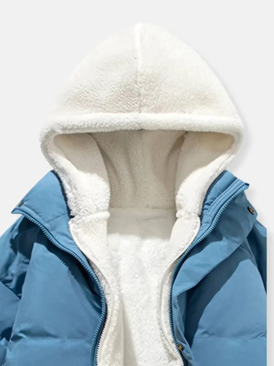 Women's Quilted Coat | Sherpa Lined Hood Puffer Jacket