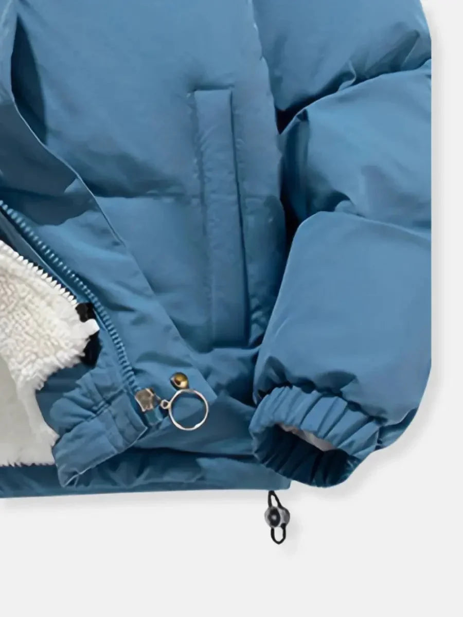 Women's Quilted Coat | Sherpa Lined Hood Puffer Jacket